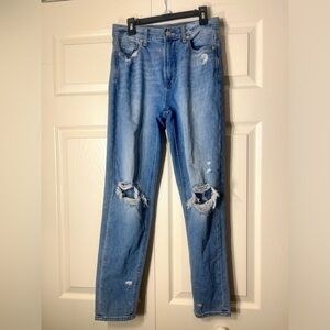 American Eagle Distressed Denim Mom Jeans Size 0